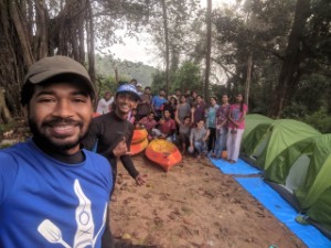kayakers camping