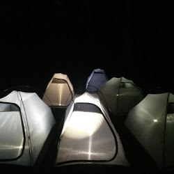kayakers camping