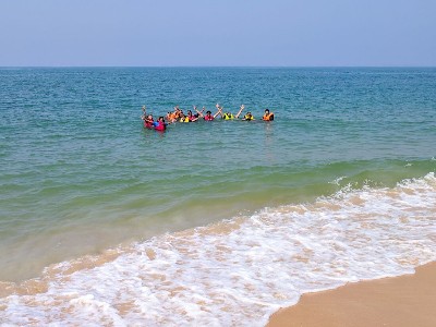 beach fun during kayak trip