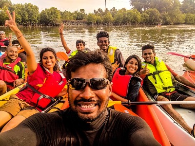 selfie during kayaking